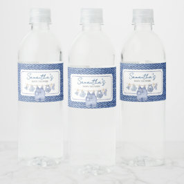 Baby Blue Jean Baby shower Waterfles Etiket