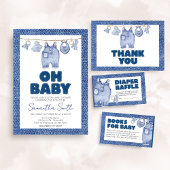 Baby Blue Jean Denim Baby shower Kaart