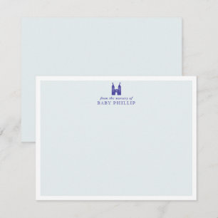 Baby Blue Kasteel Verjaardagskaart Notitiekaartje