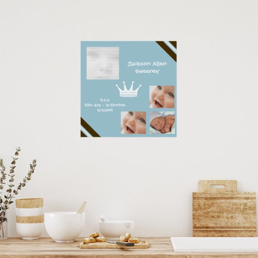 Baby Blue King Collage Framed Wall Art Poster (Keuken)