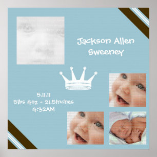 Baby Blue King Collage Framed Wall Art Poster