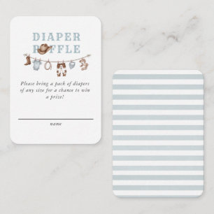 Baby Blue Kleine Cowboy Luier Raffle Informatiekaartje
