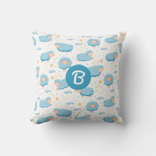 Baby Blue Lamb Sheep Sierkussen (Voorkant)