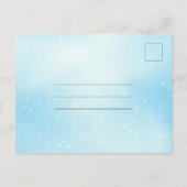 Baby Blue Light Goud Quinceanera Save The Date Briefkaart (Achterkant)
