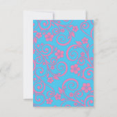 Baby Blue & Light Pink Quinceañera spaanse RSVP Kaart (Achterkant)