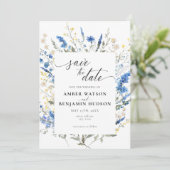 Baby Blue Light sierlijke wilde bloem Bewaar de da Kaart (Staand voorkant)