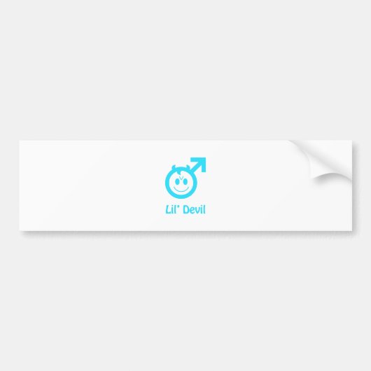 Baby Blue Lil Devil Male Symbol Bumpersticker (Voorkant)