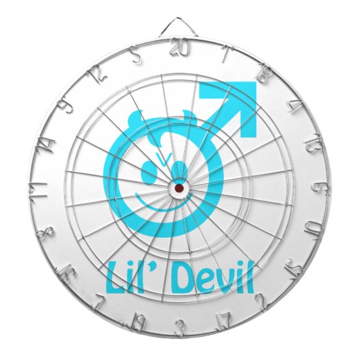 Baby Blue Lil Devil Male Symbol Dartbord (Voorkant)