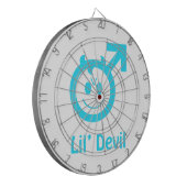 Baby Blue Lil Devil Male Symbol Dartbord (Voorkant Links)