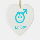 Baby Blue Lil Devil Male Symbol Keramisch Ornament (Rechts)