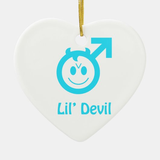Baby Blue Lil Devil Male Symbol Keramisch Ornament (Voorkant)