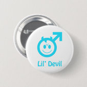 Baby Blue Lil Devil Male Symbol Ronde Button 5,7 Cm (Voorkant /achterkant)