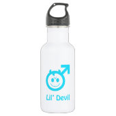 Baby Blue Lil Devil Male Symbol Waterfles (Voorkant)
