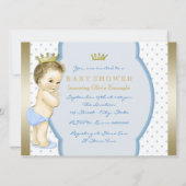 Baby Blue Little Prince Baby shower Kaart (Achterkant)