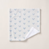 Baby Blue Love Hearts Patroon op Offwhite Bad Handdoek (Wasdoekje)