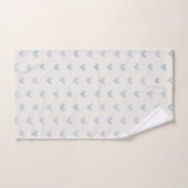 Baby Blue Love Hearts Patroon op Offwhite Bad Handdoek (Handdoek)