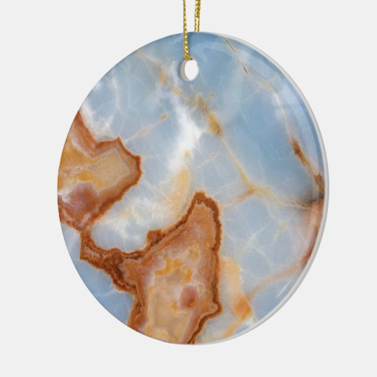 Baby Blue Marmer met Rusty Veining Keramisch Ornament (Links)