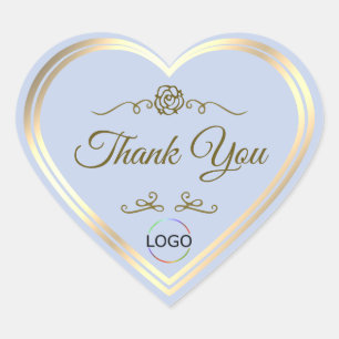 Baby Blue met Gouden Lijst en Logo Schattig Dank J Hart Sticker