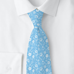 Baby Blue Mini Bloemen Stropdas