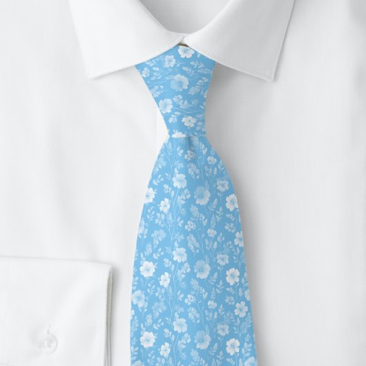 Baby Blue Mini Bloemen Stropdas