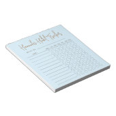 Baby Blue Minimal Text Script Weekly Habit Tracker Notitieblok (Schuin)