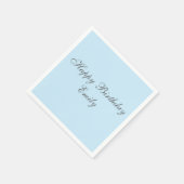 Baby Blue Minimalist Birthday Party Napkins Servet (Hoek)