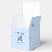 Baby Blue Minimalist Boy Baby shower Uitnodiging Bedankdoosjes (Geopend)