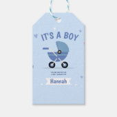 Baby Blue Minimalist Boy Baby shower Uitnodiging Cadeaulabel (Voorkant)