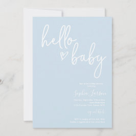 Baby Blue Minimalistische Moderne Boho Baby Shower Kaart