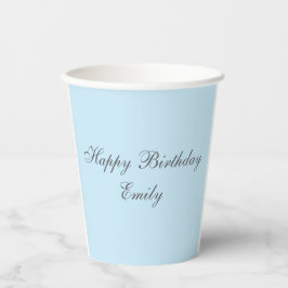 Baby Blue Minimalistische Verjaardagsfeest Papier  Papieren Bekers