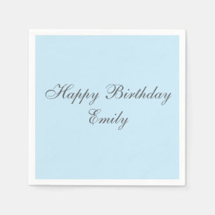 Baby Blue Minimalistische Verjaardagsfeest Servett Servet