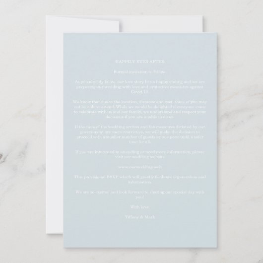 Baby Blue Modern 3 Custom Photos Wedding (Achterkant)