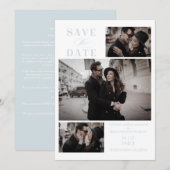 Baby Blue Modern 3 Custom Photos Wedding (Voorkant / Achterkant)