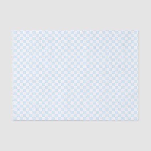 Baby Blue Modern Check Squares Pattern Gift Wrap Tissuepapier (Voorkant)