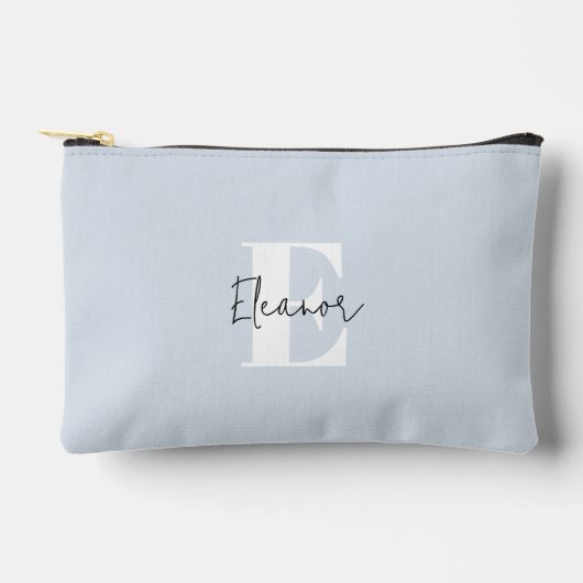 Baby Blue Modern Minimalist Monogrammed Etui (Voorkant)