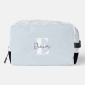 Baby Blue Modern Minimalist Monogrammed Toilettasje (Achterkant)