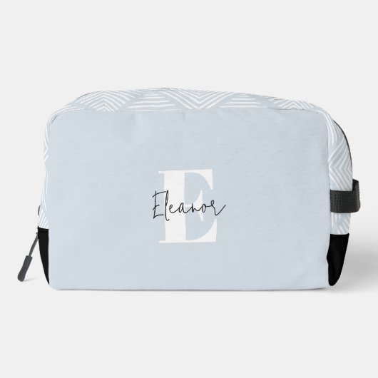 Baby Blue Modern Minimalist Monogrammed Toilettasje (Achterkant)