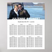 Baby Blue Modern Photo Wedding Seating Chart Poster (Voorkant)