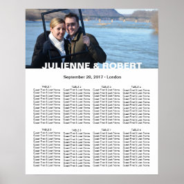 Baby Blue Modern Photo Wedding Seating Chart Poster