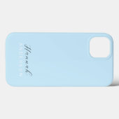 Baby Blue Monogram Modern Minimalist Feminine Case-Mate iPhone Case (Achterkant (horizontaal))