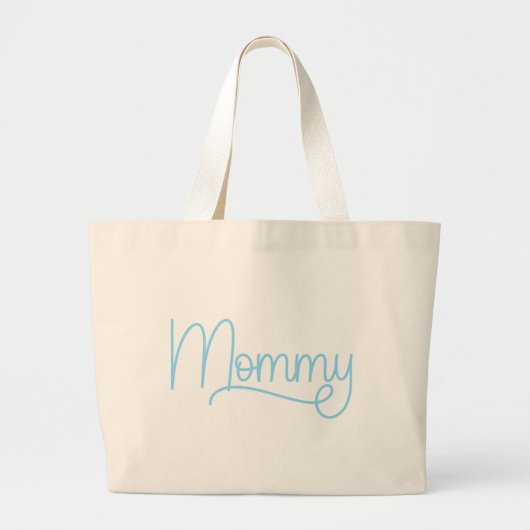 Baby Blue Monoline Mama Grote Tote Bag (Voorkant)