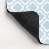 Baby Blue Moroccan Trellis Quatrefoil Clover Muismat (Hoek)
