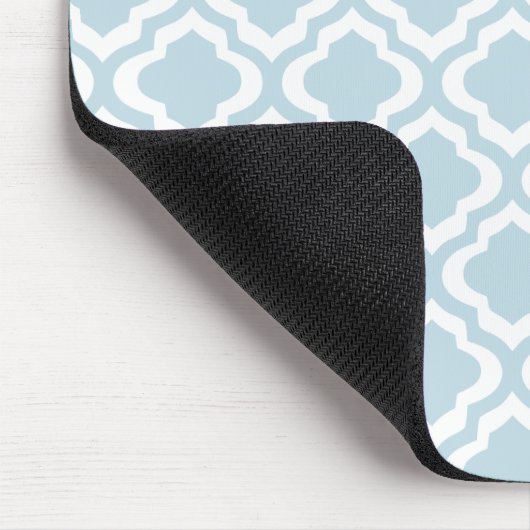 Baby Blue Moroccan Trellis Quatrefoil Clover Muismat (Hoek)