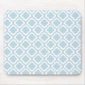Baby Blue Moroccan Trellis Quatrefoil Clover Muismat (Voorkant)
