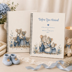 Baby Blue Muis Familie Zwangerschapsdagboek Notitieboek