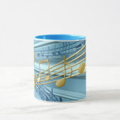 Baby Blue Muzieknoten Mok (Midden)