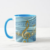 Baby Blue Muzieknoten Mok (Links)