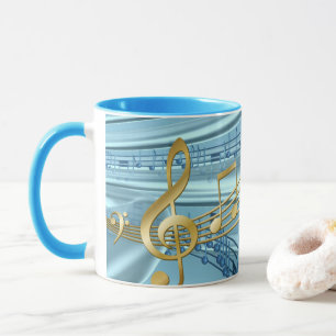 Baby Blue Muzieknoten Mok