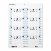 Baby Blue Nautical Hallo Mijn naam is Stickers (Full Sheet)