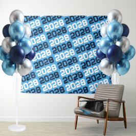 Baby Blue Navy ELKE Klasse Jaar Afstuderen Achterg Wandkleed